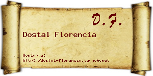 Dostal Florencia névjegykártya